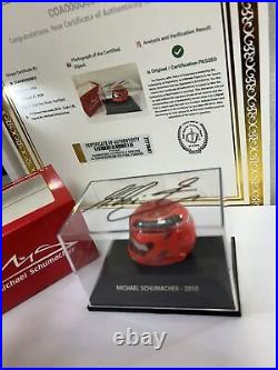 F1 Helmet Mercedes 2010 Scale 1/8, Signed By Michael Schumacher with COA