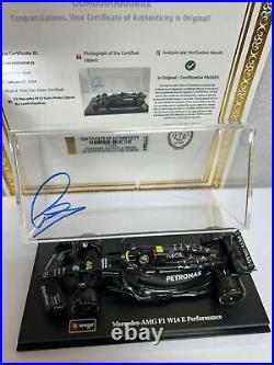 F1 Mercedes W14 Scale Model, Signed By Lewis Hamilton with COA