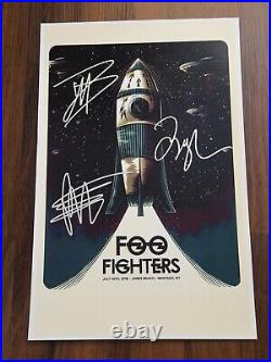 FOO FIGHTERS POSTER 11x17 SIGNED & AUTHENTICATED with COA