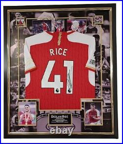 Framed 2024 Declan Rice of Arsenal Signed Shirt Autographed Jersey With COA