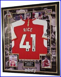 Framed 2024 Declan Rice of Arsenal Signed Shirt Autographed Jersey With COA