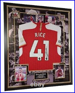 Framed 2024 Declan Rice of Arsenal Signed Shirt Autographed Jersey With COA