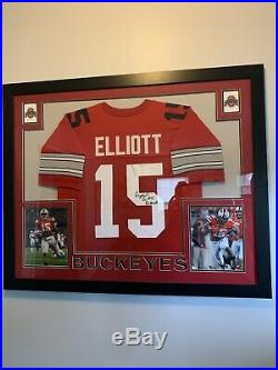 Framed Ezekiel Elliott Autographed Ohio State Buckeyes Jersey With Jsa Coa