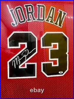 Framed Signed Michael Jordan Bulls Vest with COA