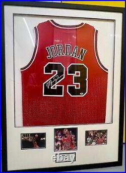 Framed Signed Michael Jordan Bulls Vest with COA