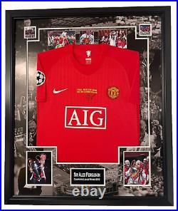 Framed Sir ALEX FERGUSON of United 2008 Signed Shirt Autographed Jersey with COA