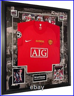 Framed Sir ALEX FERGUSON of United 2008 Signed Shirt Autographed Jersey with COA