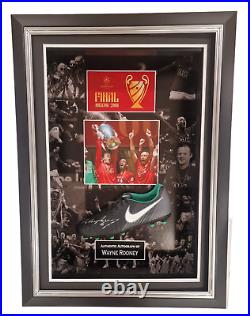 Framed Wayne Rooney of United Signed Football Boot Autographed Display with COA