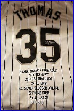 Frank Thomas Autographed Pinstripe Custom Chicago Stat Jersey with BECKETT COA