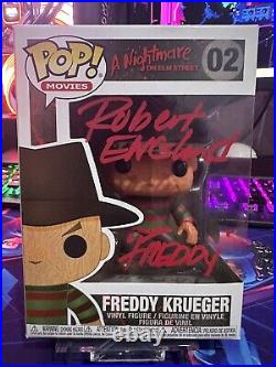 Funko Pop Freddy Krueger #02 Signed by Robert Englund with Beckett COA with S. Pr