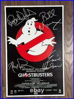 GHOSTBUSTERS MOVIE POSTER 11x17 SIGNED & AUTHENTICATED with COA