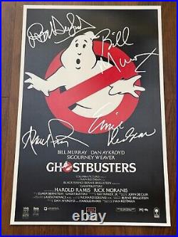 GHOSTBUSTERS MOVIE POSTER 11x17 SIGNED & AUTHENTICATED with COA