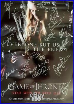 Game of Thrones Signed Cast Poster Framed With COA Original Signatures