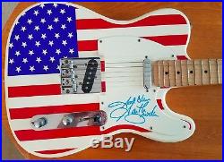 Garth Brooks Autograph Signed United State Flag Guitar with COA Country Singer