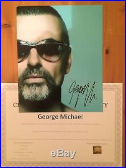 Genuine Hand Signed George Michael 10x8 Photo With COA
