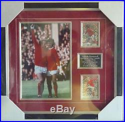 George Best & Denis Law Manchester United genuine autographs framed with COA