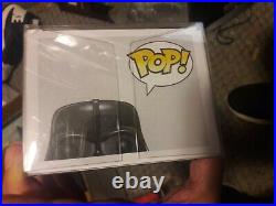 George Lucas Signed Star Wars Funko Darth Vader Pop 01 PSA COA with Case