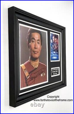 George Takei Hand Signed Star Trek Movie Photo Handmade Wooden Display with COA