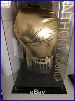 Gold, Anthony Joshua Signed Boxing Glove with COA