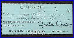 Greta Garbo Bank Check Signed to her Longtime Housekeeper July 3 1970 with COA