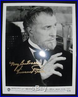 HOUSE OF WAX photo signed by VINCENT PRICE, with COA, 8x10