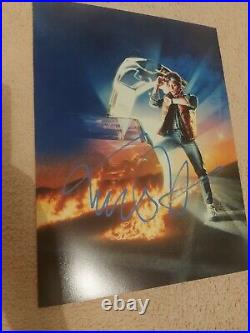 Hand Signed 16 x 12 Michael J Fox Back To The Future Photo With Online COA