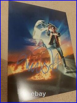 Hand Signed 16 x 12 Michael J Fox Back To The Future Photo With Online COA