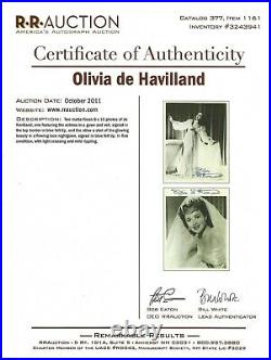 Hand Signed 8x10 photo OLIVIA DE HAVILLAND Gone with the Wind RARE + COA