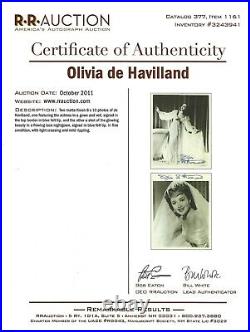 Hand Signed 8x10 photo OLIVIA DE HAVILLAND Gone with the Wind RARE + COA