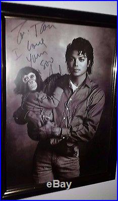 Hand Signed By Michael Jackson Rare 8x10 Photo With Bubbles Autographed With Coa