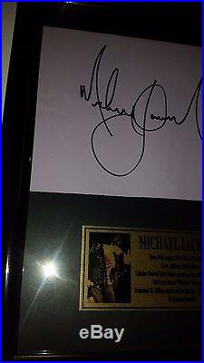 Hand Signed By Michael Jackson With Coa Rare Framed Autographed Paper Display