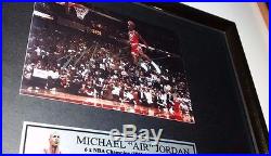 Hand Signed By Michael Jordan With Coa Rare Framed Autographed 5x7 Photo