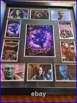 Hand Signed Cast Gardians Of The Galaxy 3 Framed With Coa