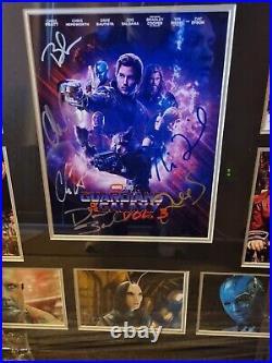 Hand Signed Cast Gardians Of The Galaxy 3 Framed With Coa