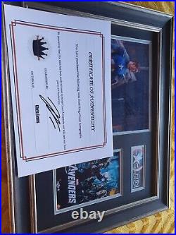 Hand Signed Framed 16x12 Chris Evans Captin America Photo 10x8 Marvel With Coa