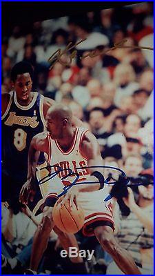 Hand Signed Michael Jordan And Kobe Bryant 8x10 With Coa Framed Autographed