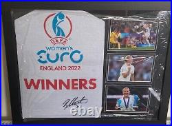 Hand signed Beth Mead framed euro winners t shirt with COA