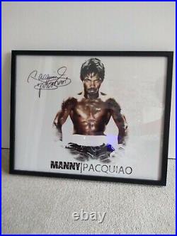 Hand signed autographed Manny Pacquiao poster with COA