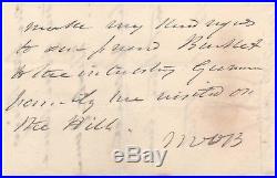 Handwritten Letter Signed by Martin Van Buren with COA