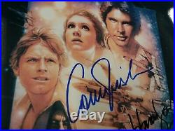 Harrison Ford, Carrie Fisher, Mark Hamill, Signed Photo with COA