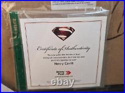 Henry Cavill 1/50 Limited Edition Signed Framed Superman Jersey Stamps with CoA