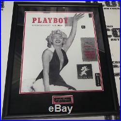Hugh Hefner Signed Cut Framed with #1 1953 Playboy Magazine 16x20 Photo BAS COA