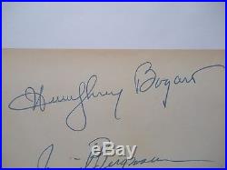 Humphrey Bogart / Ingrid Bergman Autograph. With Coa