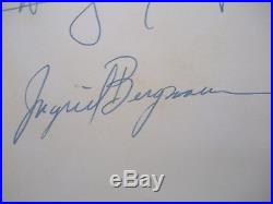 Humphrey Bogart / Ingrid Bergman Autograph. With Coa