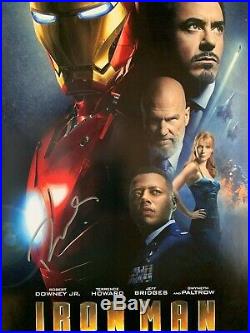 IRON MAN mini premiere poster signed by ROBERT DOWNEY JR, with COA, 11x17