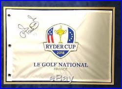 Ian Poulter SIGNED & Framed Ryder Cup PIN FLAG 2018 With PROOF AFTAL COA (B)