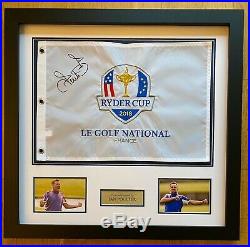 Ian Poulter SIGNED & Framed Ryder Cup PIN FLAG 2018 With PROOF AFTAL COA (WOF)