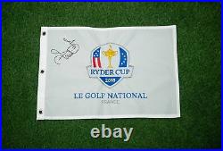 Ian Poulter SIGNED Ryder Cup PIN FLAG 2018 With Exact PROOF AFTAL COA
