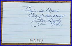 JACK SHARKEY ORIGINAL SIGNED INDEX CARD (with COA)