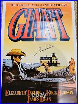 JAMES DEAN Autographed/Signed'The Giant' Movie Poster with COA Rare